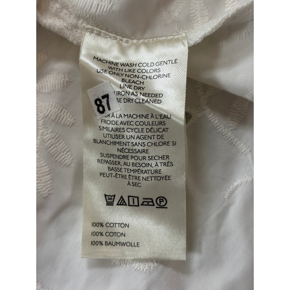 Anthropologie High Rise Cotton Poplin Eyelet Scalloped Balloon Sleeve S NEW - Picture 12 of 13